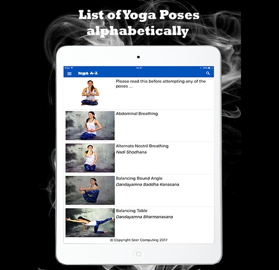 List of Yoga poses alphabetically